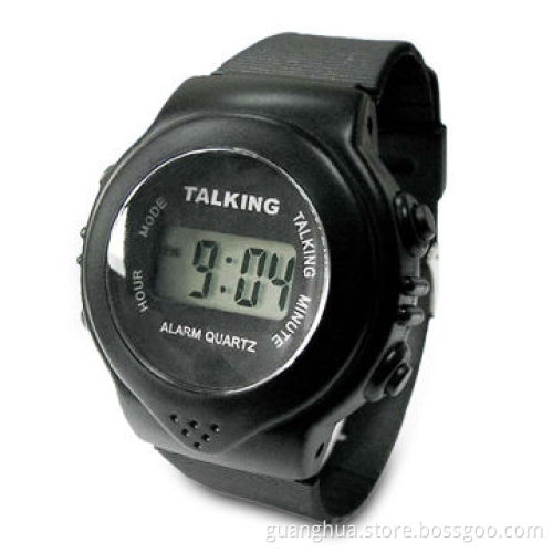 Shenzhen Latest Talking Wrist Watch with 8 Languages Option for Talking